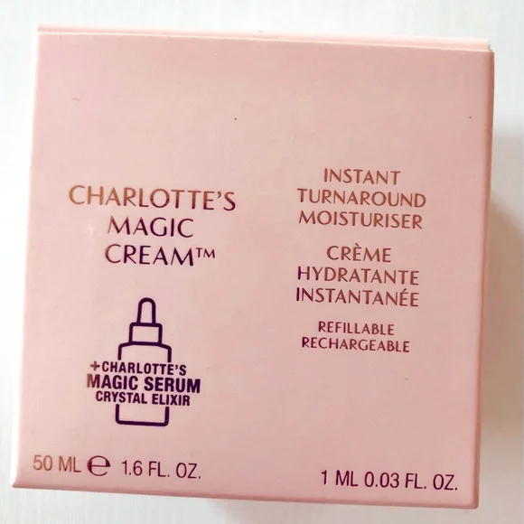 EMPTY Charlotte Tilbury Magic Cream 1.6 ounce Refillable EMPTY glass jar & box. - Picture 9 of 14